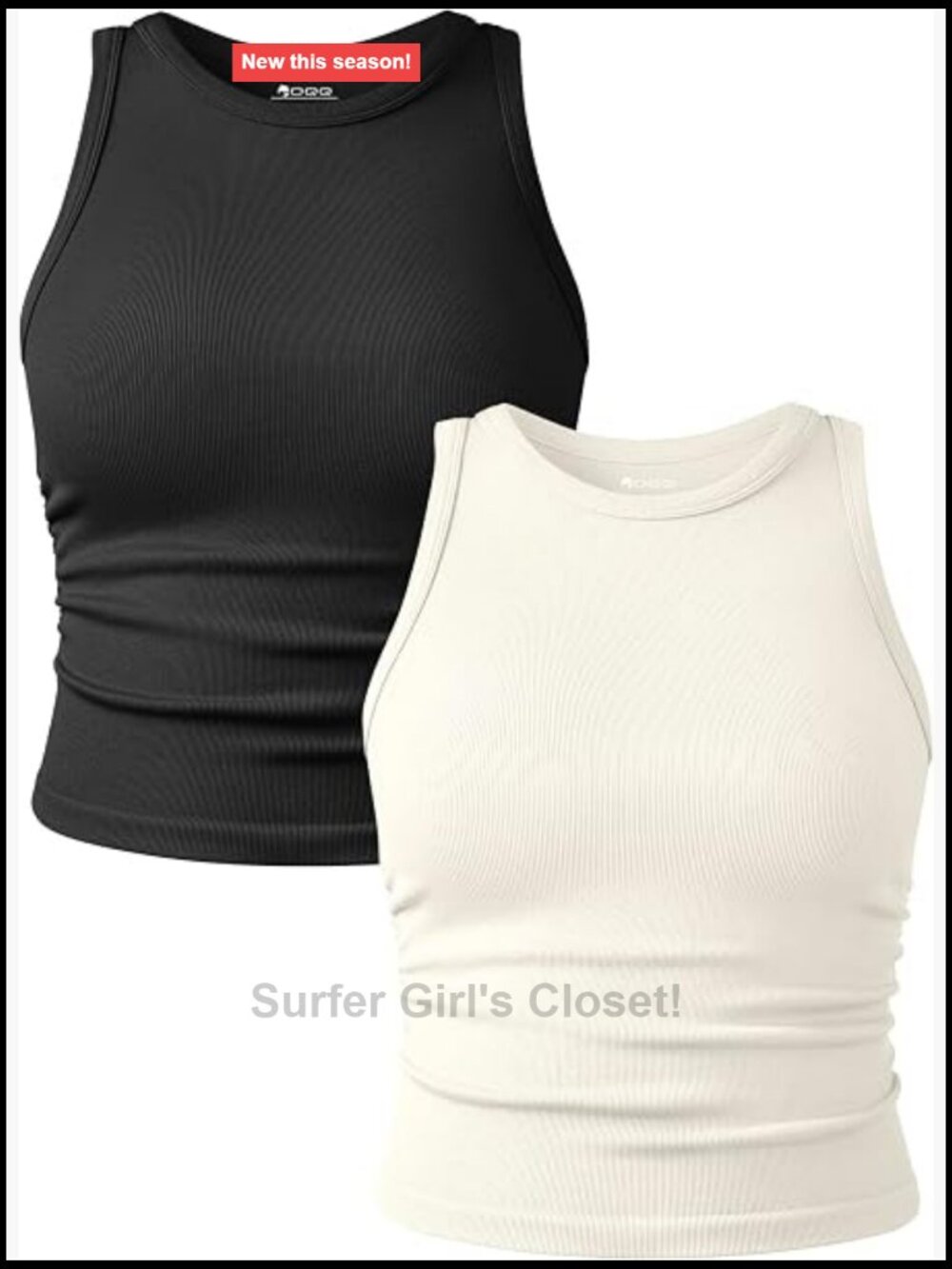 Women's 2 Pack Sleeveless Crop Tank Tops Crew Neck Yoga Camis